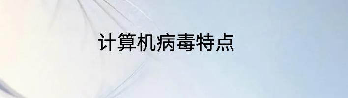 计算机病毒特点
