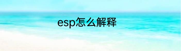 esp怎么解释