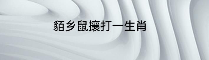 貊乡鼠攘打一生肖
