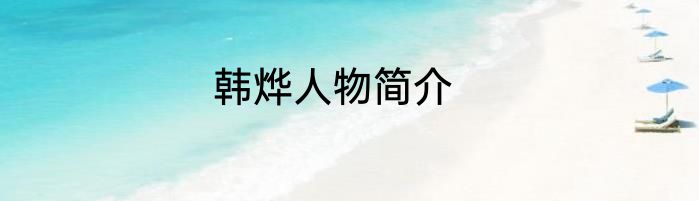 韩烨人物简介
