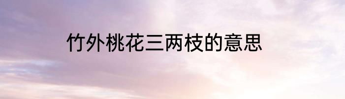 竹外桃花三两枝的意思