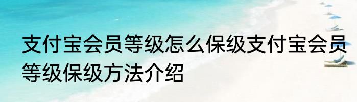 支付宝会员等级怎么保级支付宝会员等级保级方法介绍