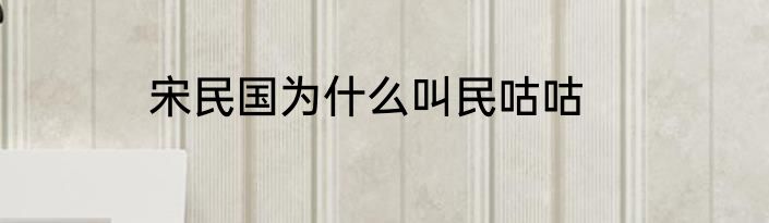 宋民国为什么叫民咕咕