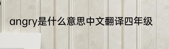 angry是什么意思中文翻译四年级
