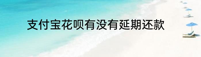 支付宝花呗有没有延期还款
