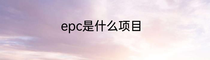 epc是什么项目