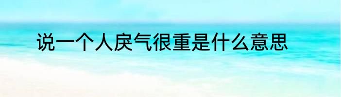 说一个人戾气很重是什么意思