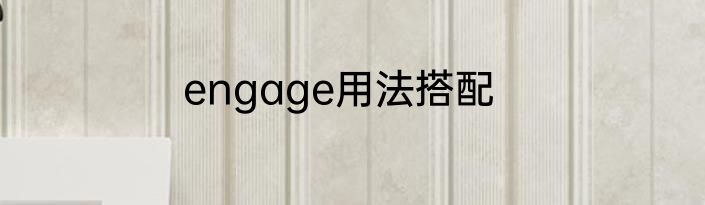 engage用法搭配