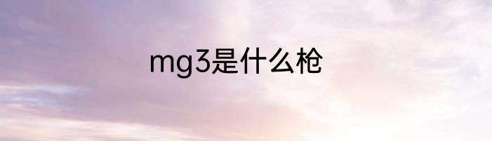 mg3是什么枪