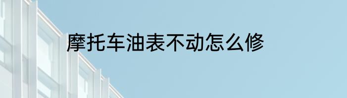 摩托车油表不动怎么修