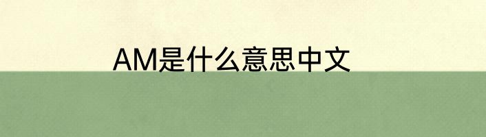 AM是什么意思中文