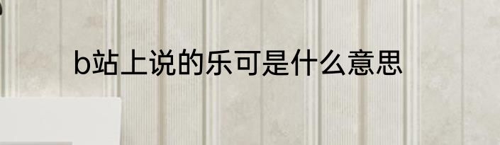 b站上说的乐可是什么意思