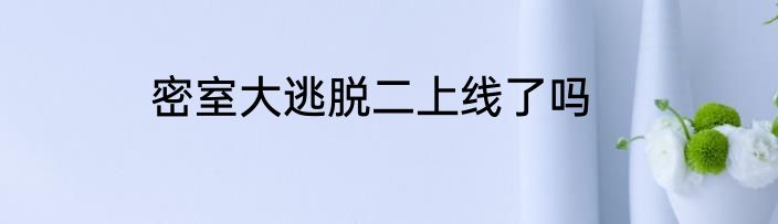 密室大逃脱二上线了吗