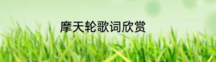 摩天轮歌词欣赏