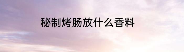秘制烤肠放什么香料