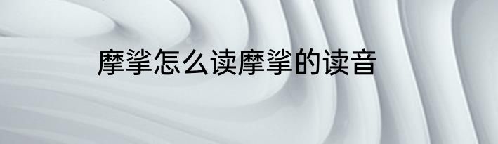 摩挲怎么读摩挲的读音
