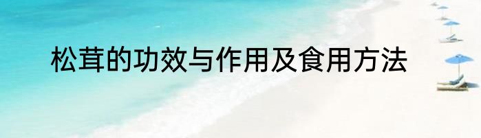 松茸的功效与作用及食用方法