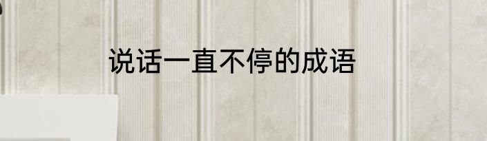 说话一直不停的成语