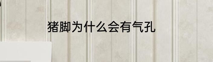 猪脚为什么会有气孔