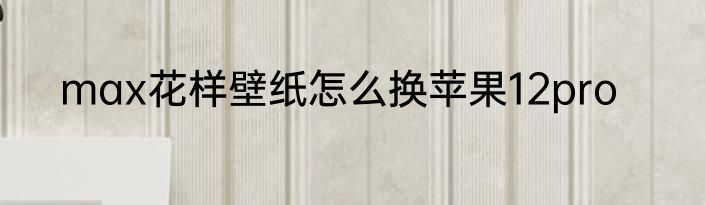 max花样壁纸怎么换苹果12pro