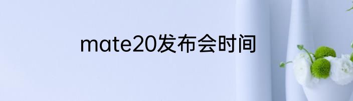 mate20发布会时间