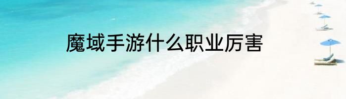魔域手游什么职业厉害