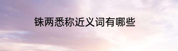 铢两悉称近义词有哪些