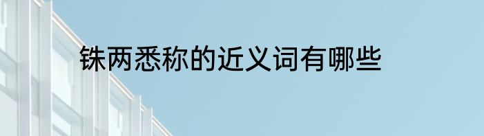 铢两悉称的近义词有哪些