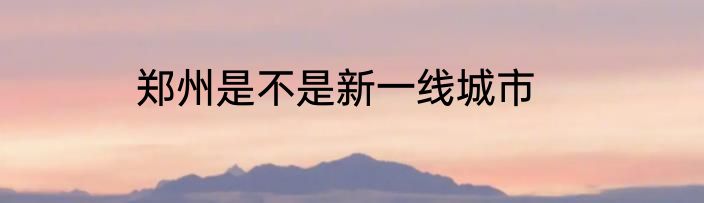 郑州是不是新一线城市