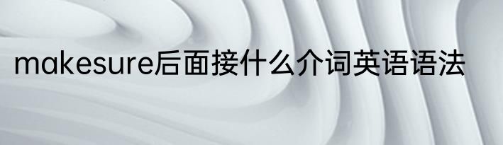 makesure后面接什么介词英语语法