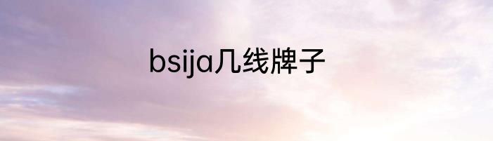 bsija几线牌子