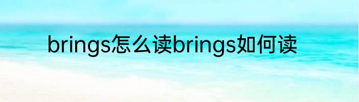 brings怎么读brings如何读