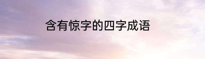 含有惊字的四字成语