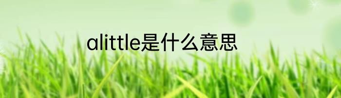 alittle是什么意思