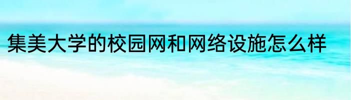 集美大学的校园网和网络设施怎么样