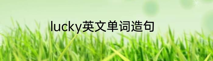 lucky英文单词造句
