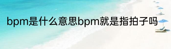 bpm是什么意思bpm就是指拍子吗