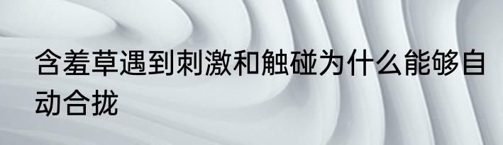 含羞草遇到刺激和触碰为什么能够自动合拢