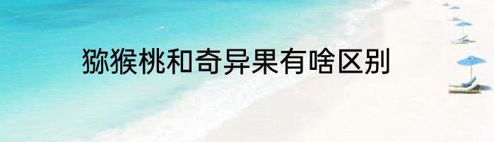猕猴桃和奇异果有啥区别
