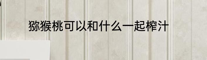 猕猴桃可以和什么一起榨汁