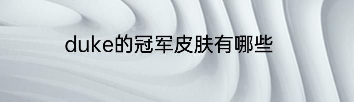 duke的冠军皮肤有哪些