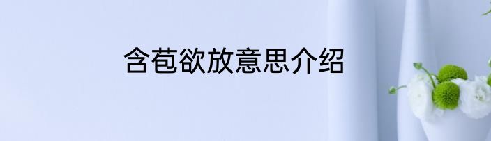 含苞欲放意思介绍