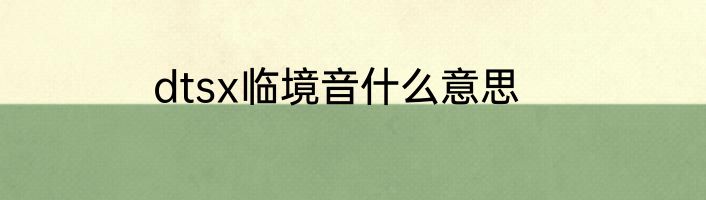 dtsx临境音什么意思