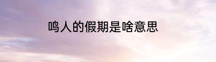 鸣人的假期是啥意思