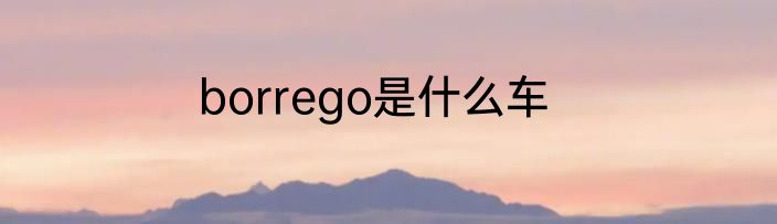 borrego是什么车
