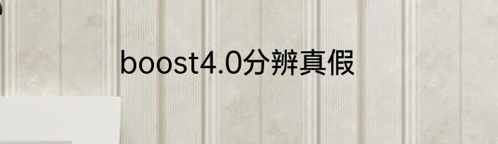 boost4.0分辨真假