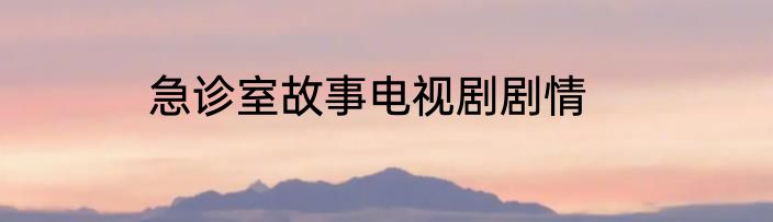急诊室故事电视剧剧情