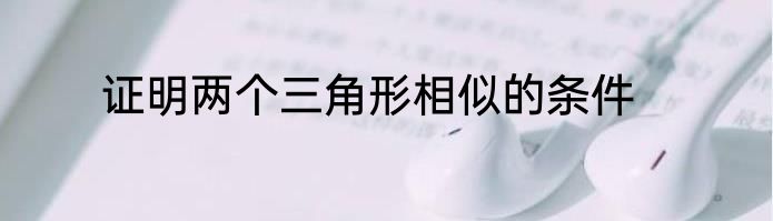 证明两个三角形相似的条件