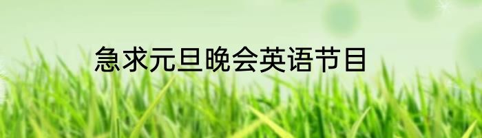 急求元旦晚会英语节目