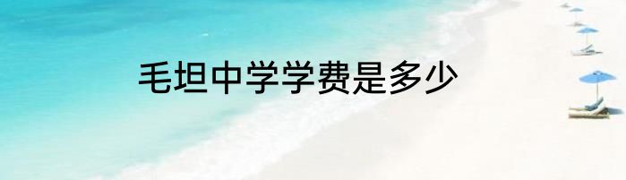 毛坦中学学费是多少